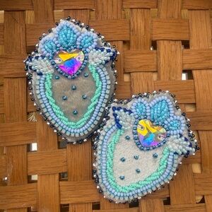 Handcrafted Beaded Frozen Strawberry Earrings